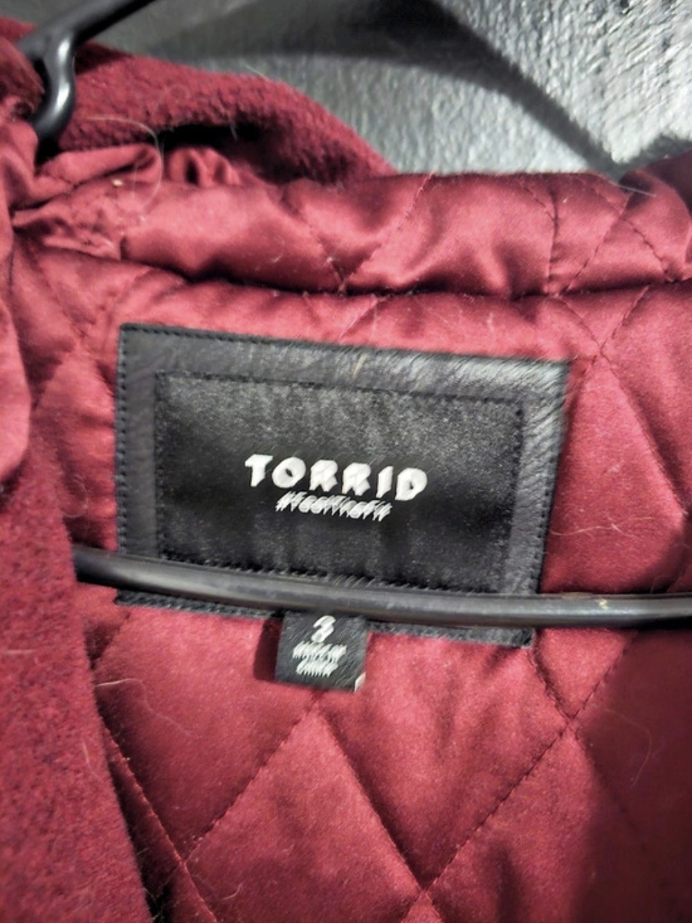 TORRID Burgundy Woolen Hooded Fit & Flare Coat